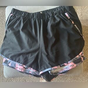 SHEIN Black Shorts with Pink and Gray Accents